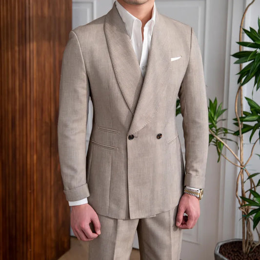Double-Breasted Men's Suit | Brown