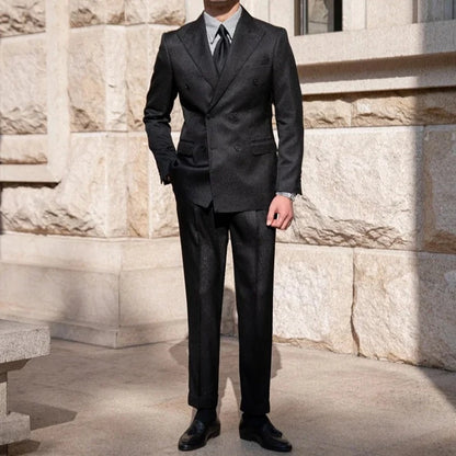 Men's Slim Fit Suit with Four Buttons | Black